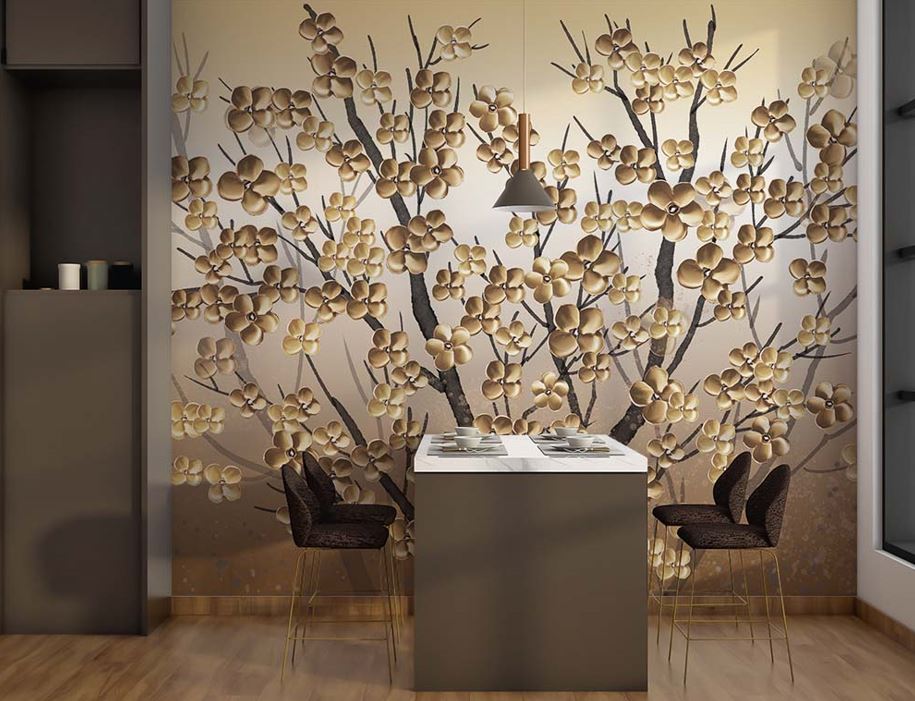 3d Tree Dallari And Leaves Wallpaper Mural - 3