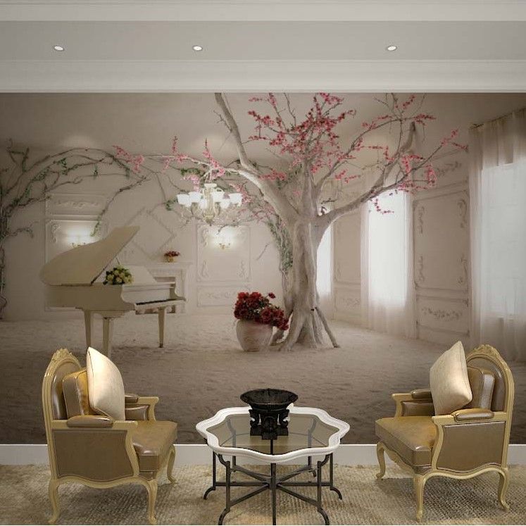 3d Tree Pink Leaves Wallpaper - 2