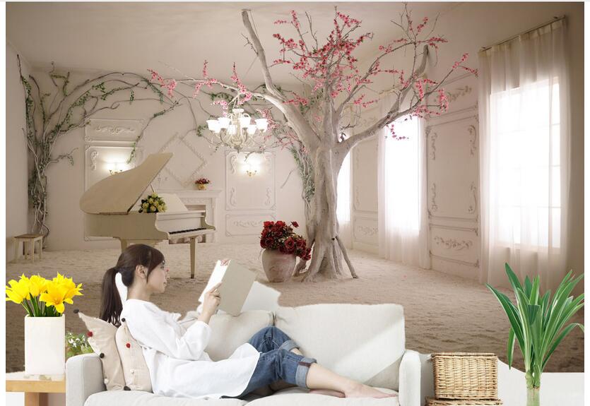 3d Tree Pink Leaves Wallpaper - 3