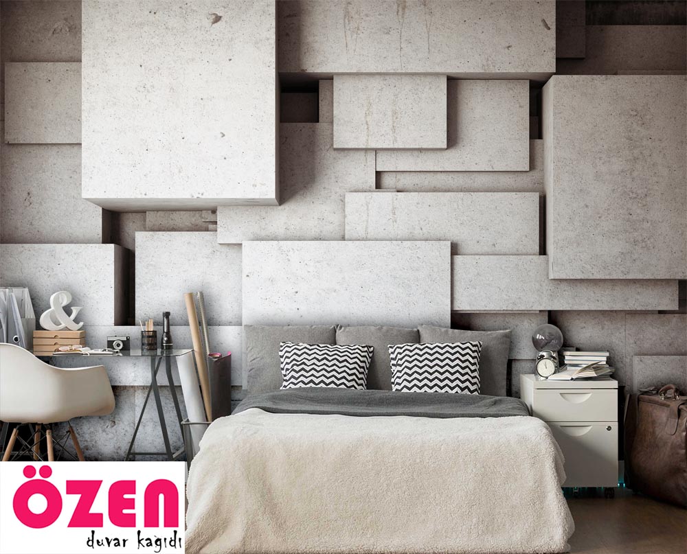 3d Concrete Bloklar Wallpaper - 2