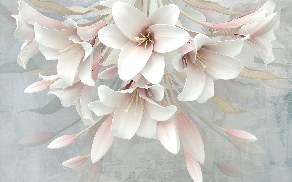 3d Large Romantik Flowers - 3d Wallpaper