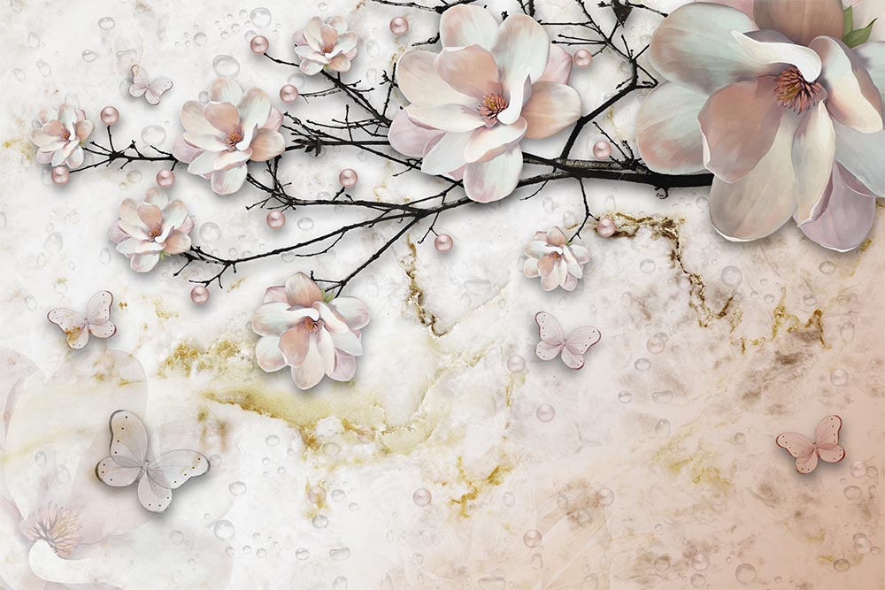3d Wallpaper Tree Dallari And Pink Flowers