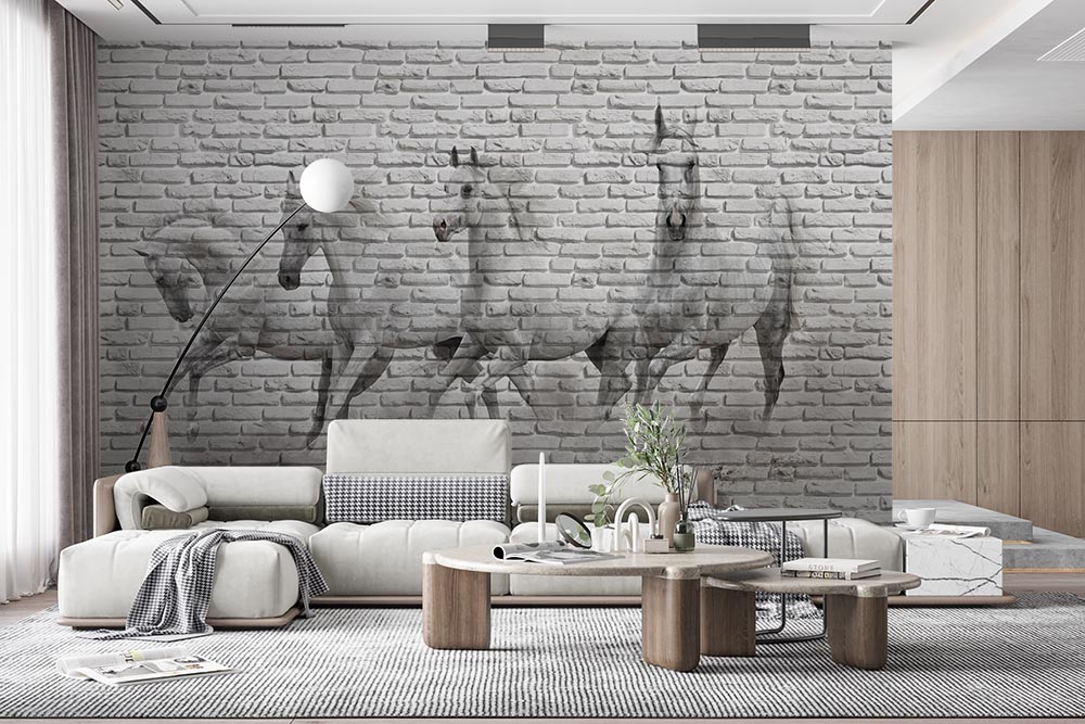 3d Wall On Kosan Horses 3d Wallpaper - 2