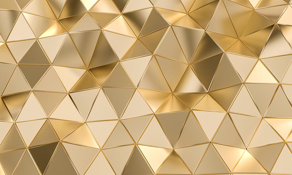 3d Geometric Wallpaper Gold Renk