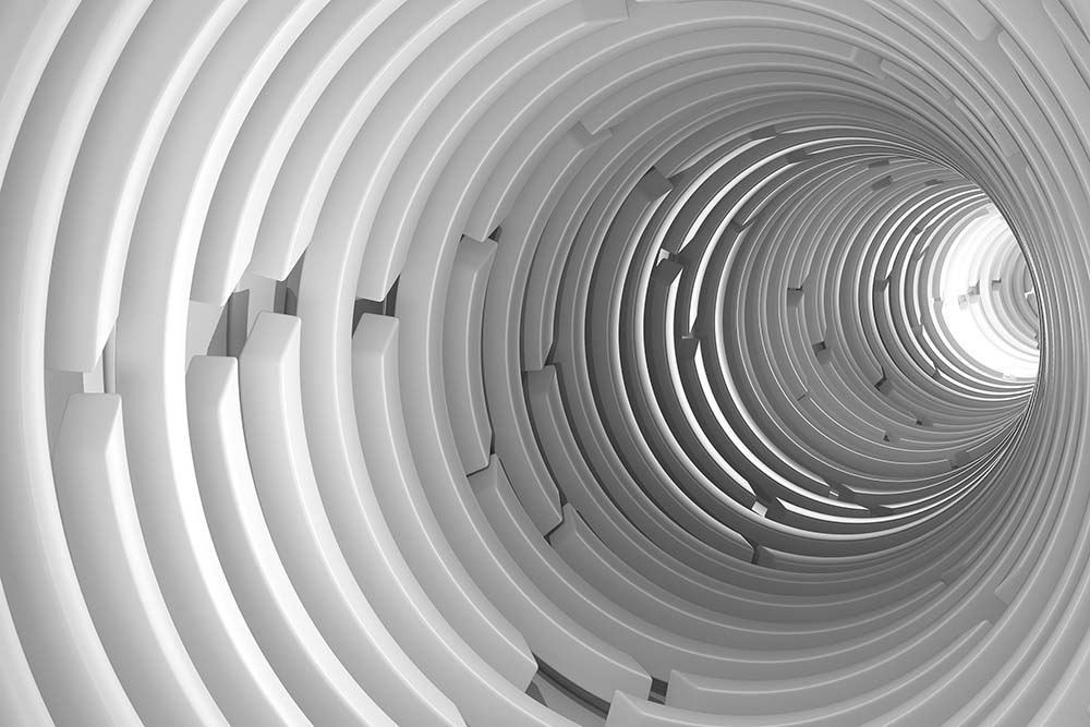 3d Gray Derinlik Tunel Wallpaper