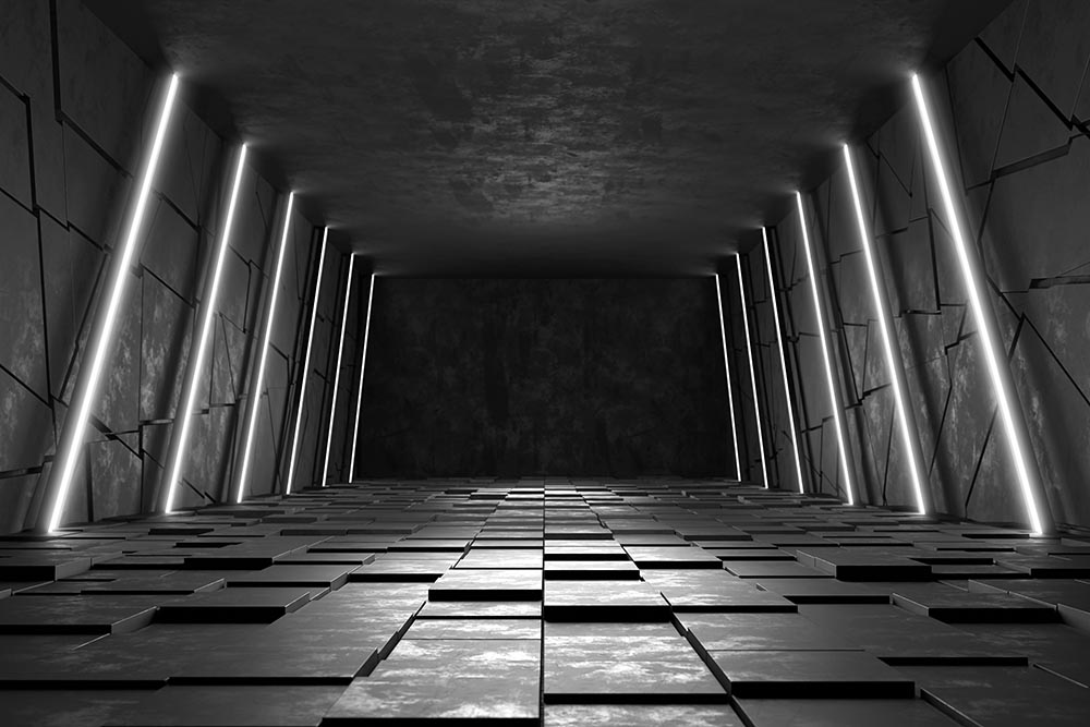 3d Karanlik Illuminated Tunel Wallpaper