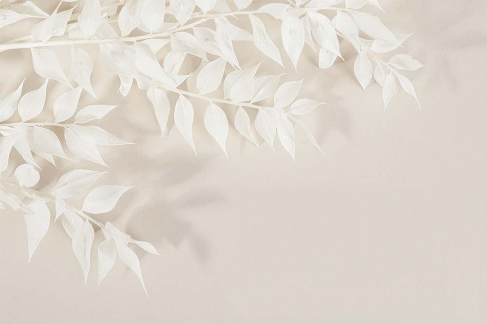 3d Cream Rengi Leaves Wallpaper