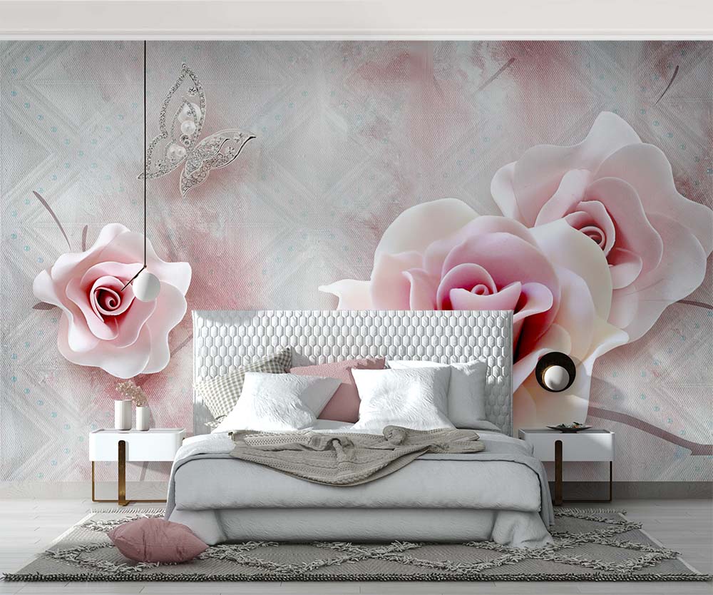 3d Pink Roses Wallpaper - 2
