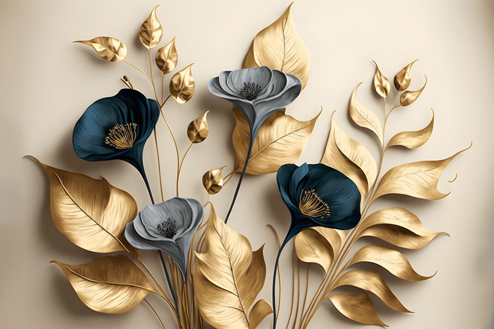 3d Leaves And Flowers Wallpaper - 3d Wallpaper