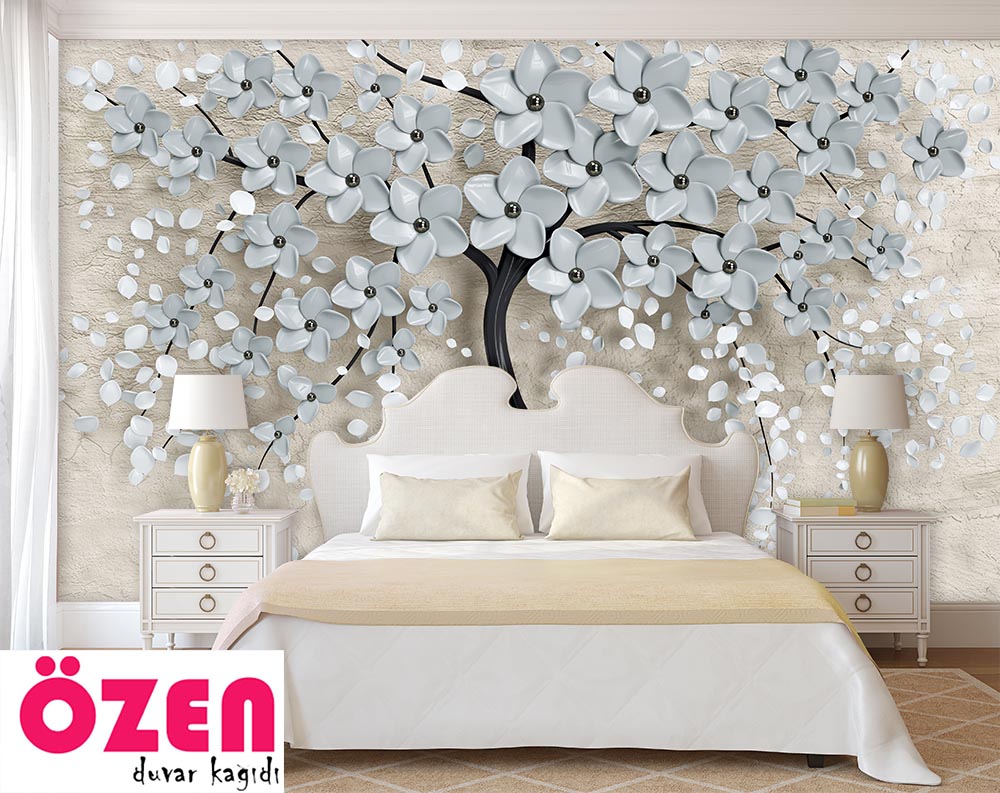 3d Dimensional Tree And Flowers Wallpaper - 2