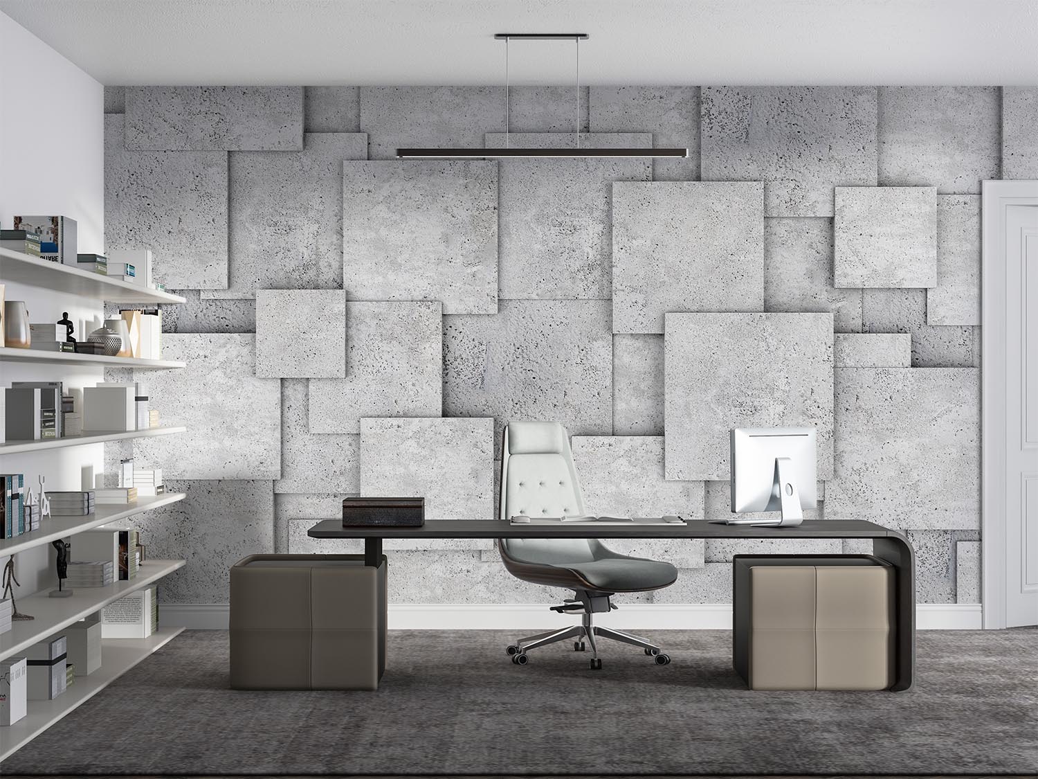 3d Dimensional Concrete Bloklar Wallpaper - 4