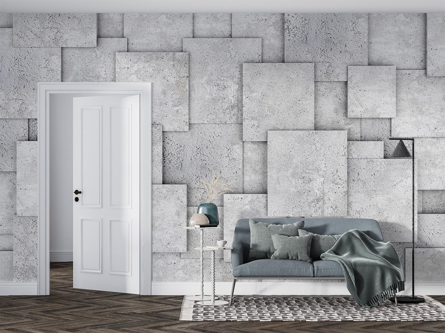 3d Dimensional Concrete Bloklar Wallpaper - 5