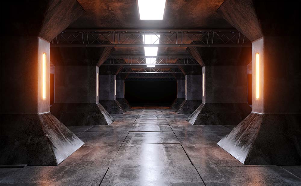 3d Dimensional Derinlik Illuminated Tunel Wallpaper