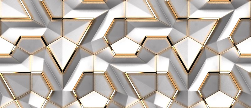 3d Dimensional Geometric Patterned Wallpaper