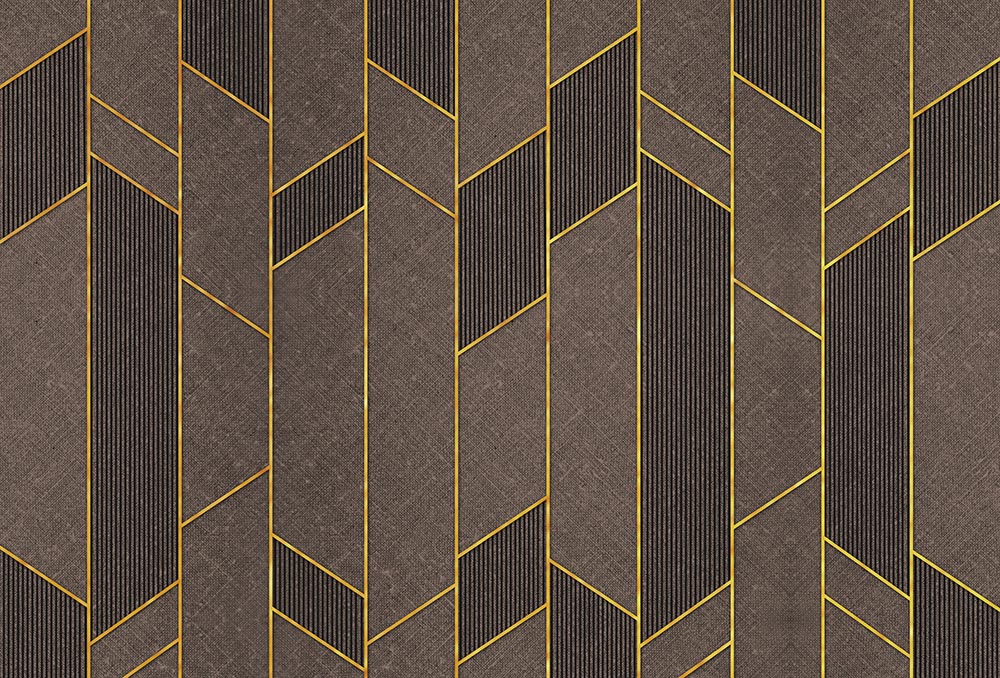 3d Dimensional Geometric Patterned Brown Wallpaper