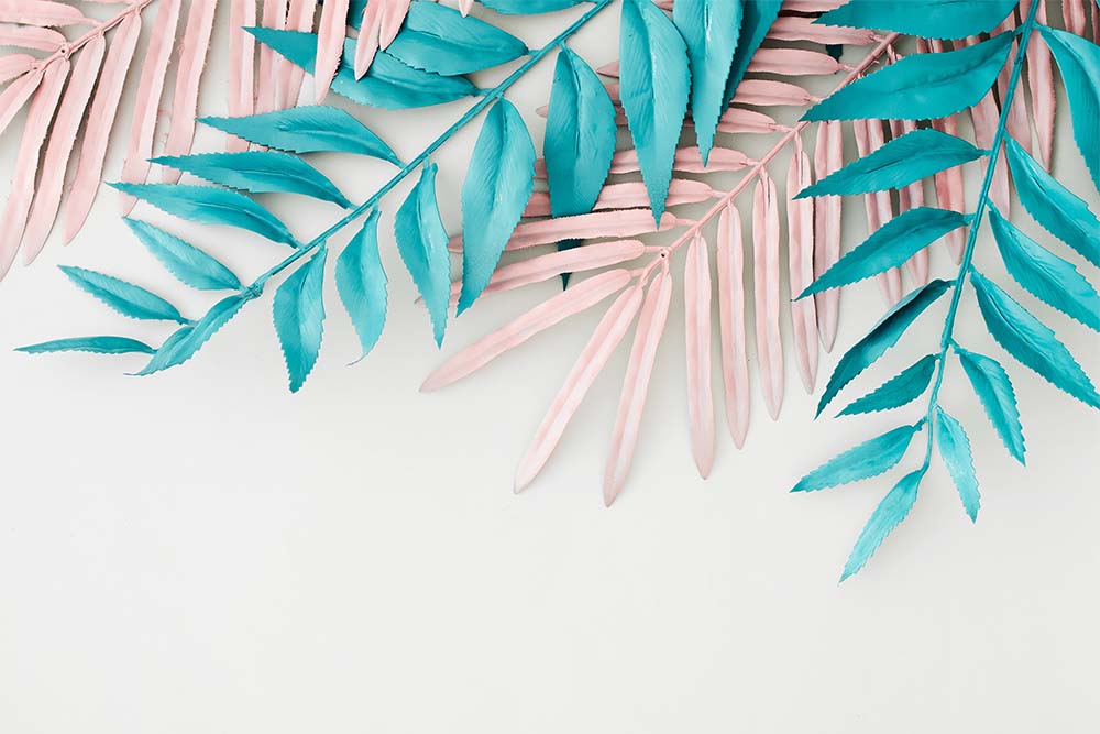 3d Dimensional Turquoise Leaves Wallpaper