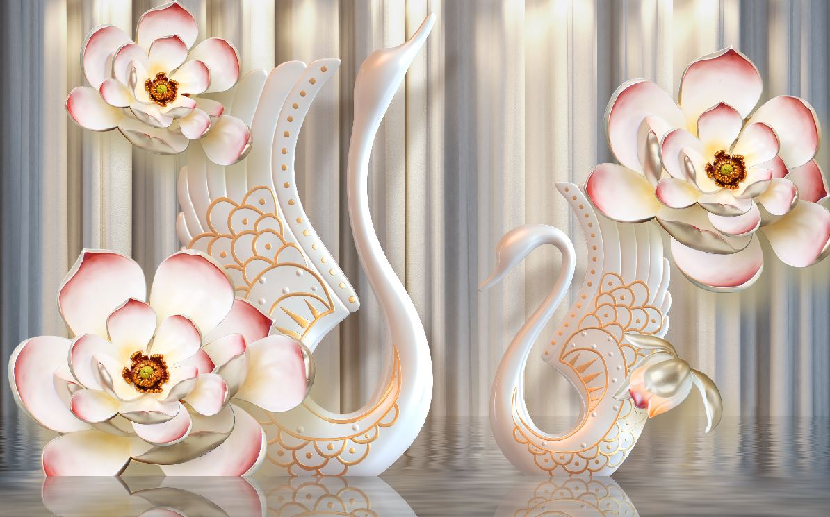 3d Dimensional Background On Flowers Wallpaper