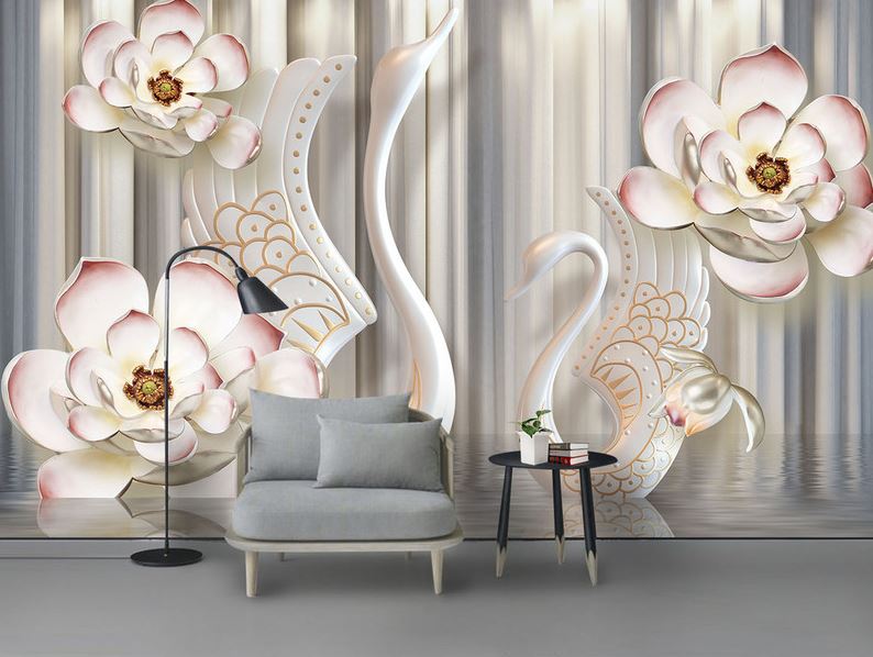 3d Dimensional Background On Flowers Wallpaper - 2