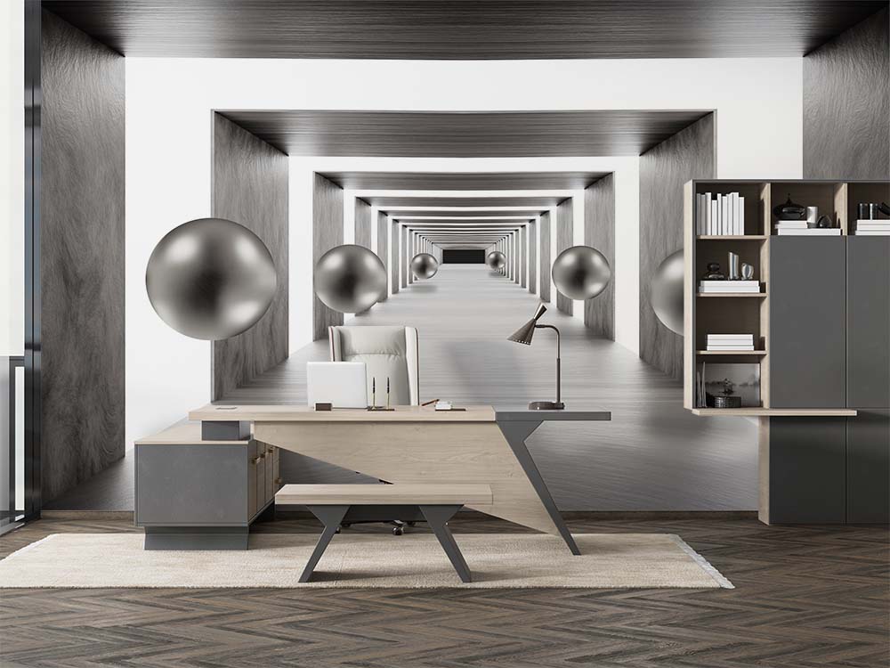3d Derin Tunel And Metal Balls Wallpaper - 2