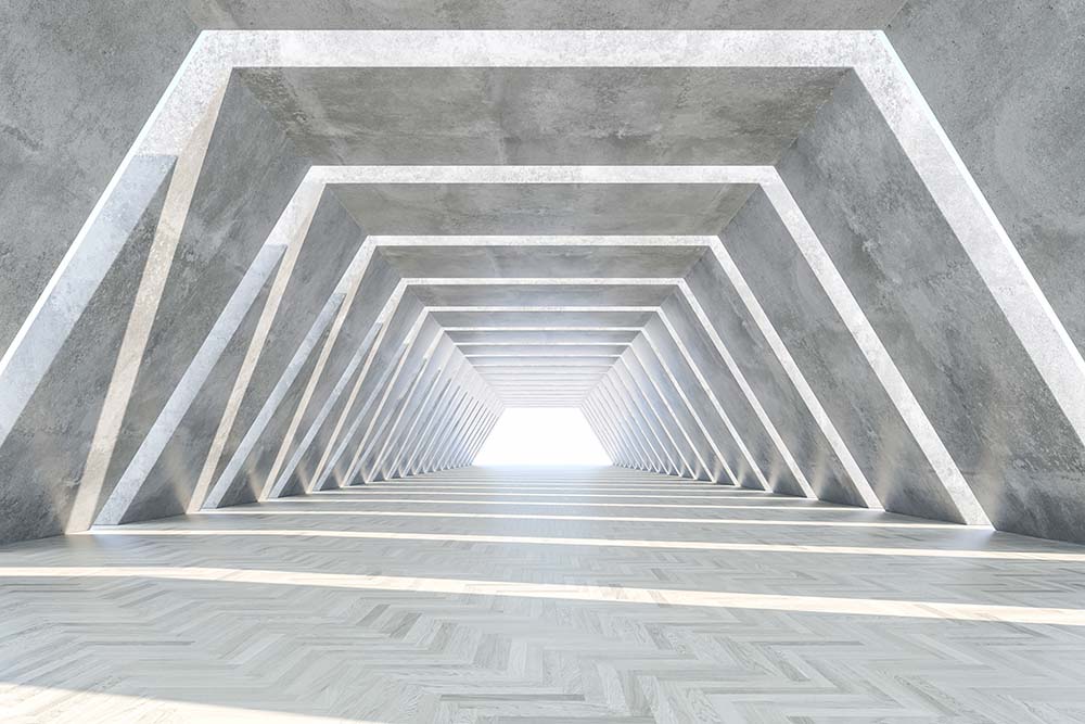 3d Wallpaper - Gray Illuminated Derin Tunel