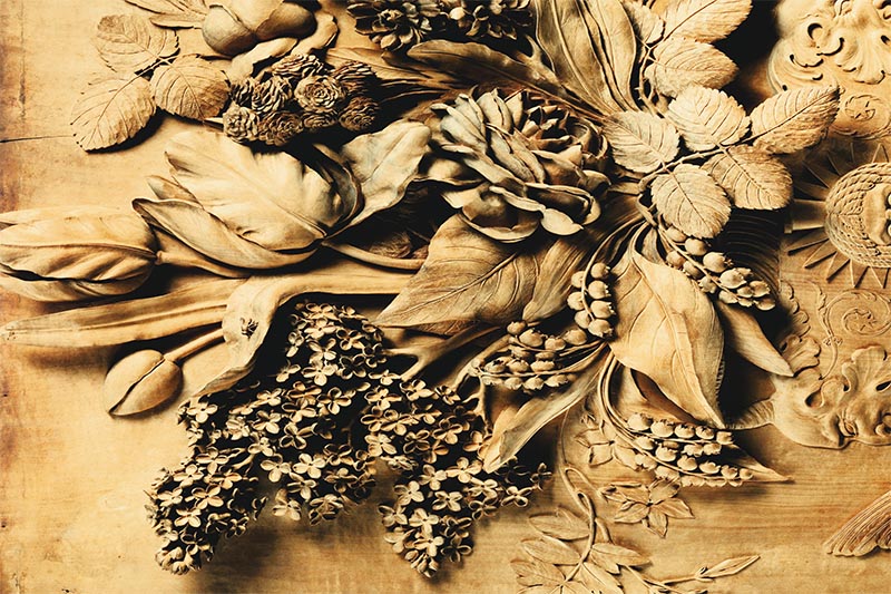 3d Embossed Flowers Relief Wallpaper