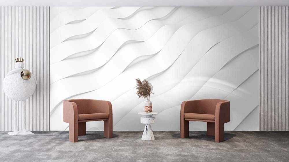 White Geometric 3d Wallpaper - 2