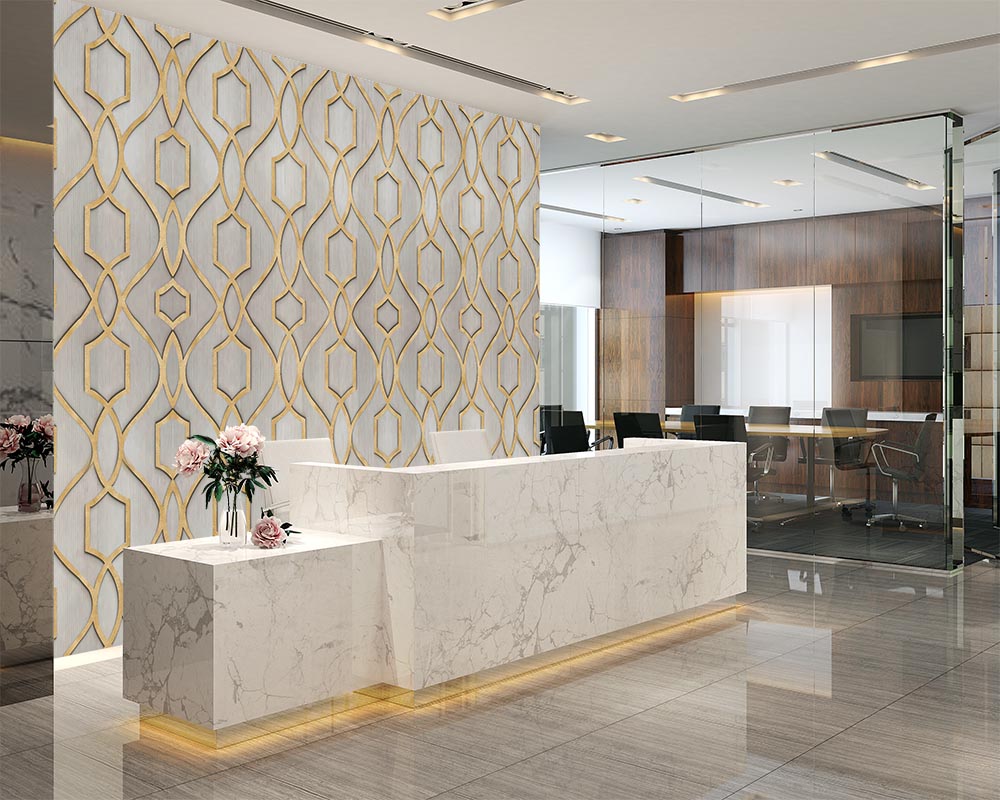 Gold Geometric Pattern Wallpaper, 3d Wallpaper - 2
