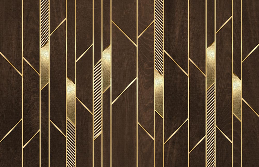 Brown Geometric Patterned Wallpaper , 3d Wallpaper