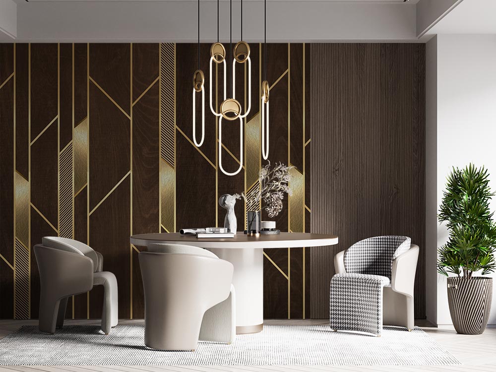 Brown Geometric Patterned Wallpaper , 3d Wallpaper - 2