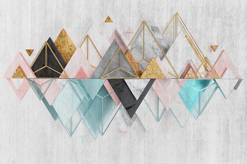 Marble Pattern Geometric Shapes Wallpaper