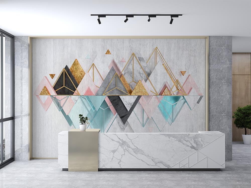 Marble Pattern Geometric Shapes Wallpaper - 2