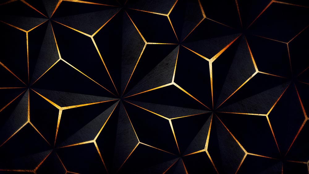 Black - Gold 3d Geometric Wallpaper
